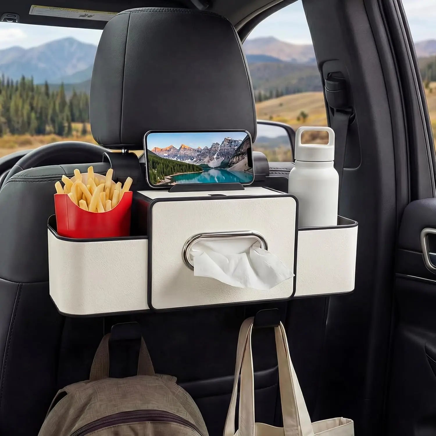 Crispella Backseat Organizer Loaded with Pockets, Hooks & More