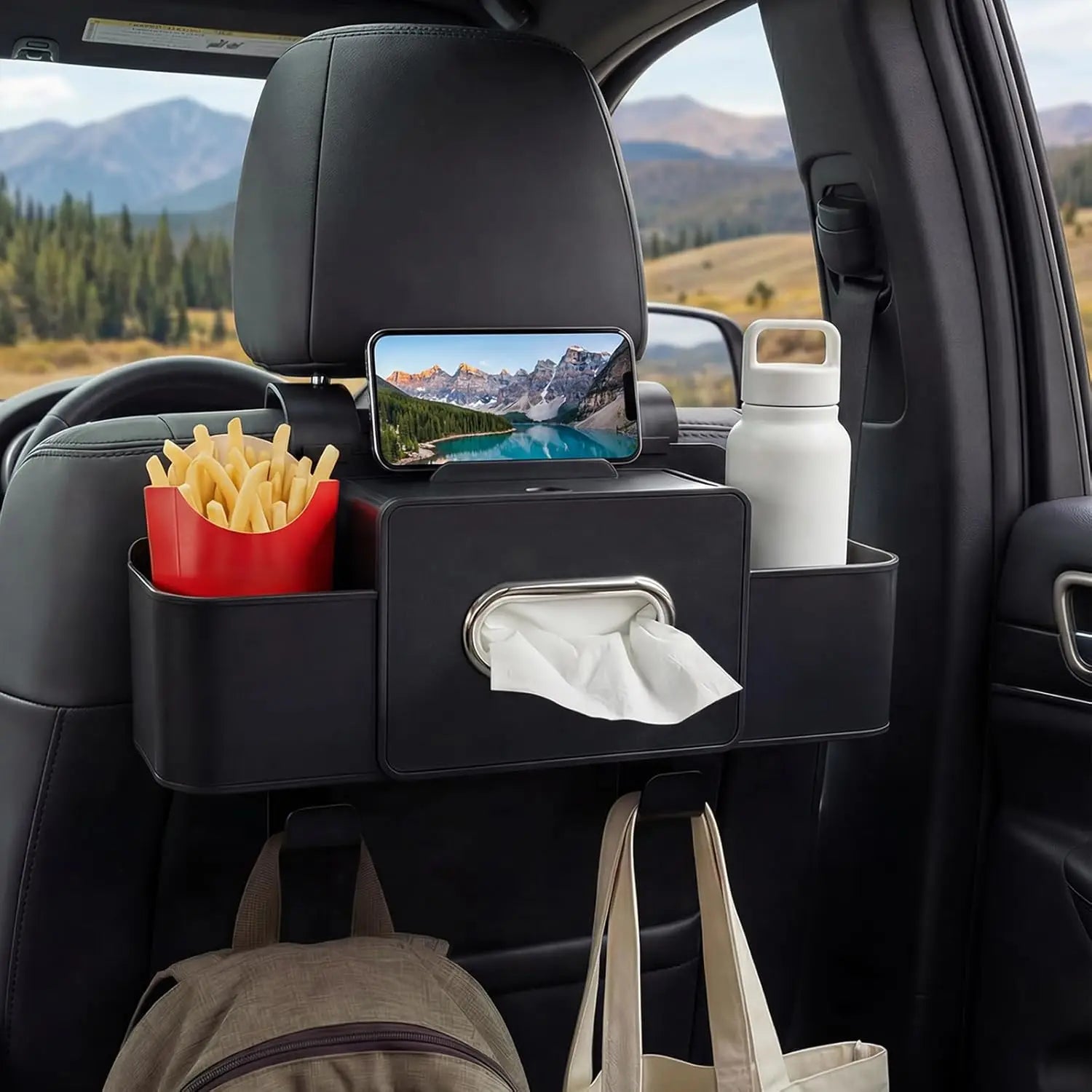 Crispella Backseat Organizer Loaded with Pockets, Hooks & More