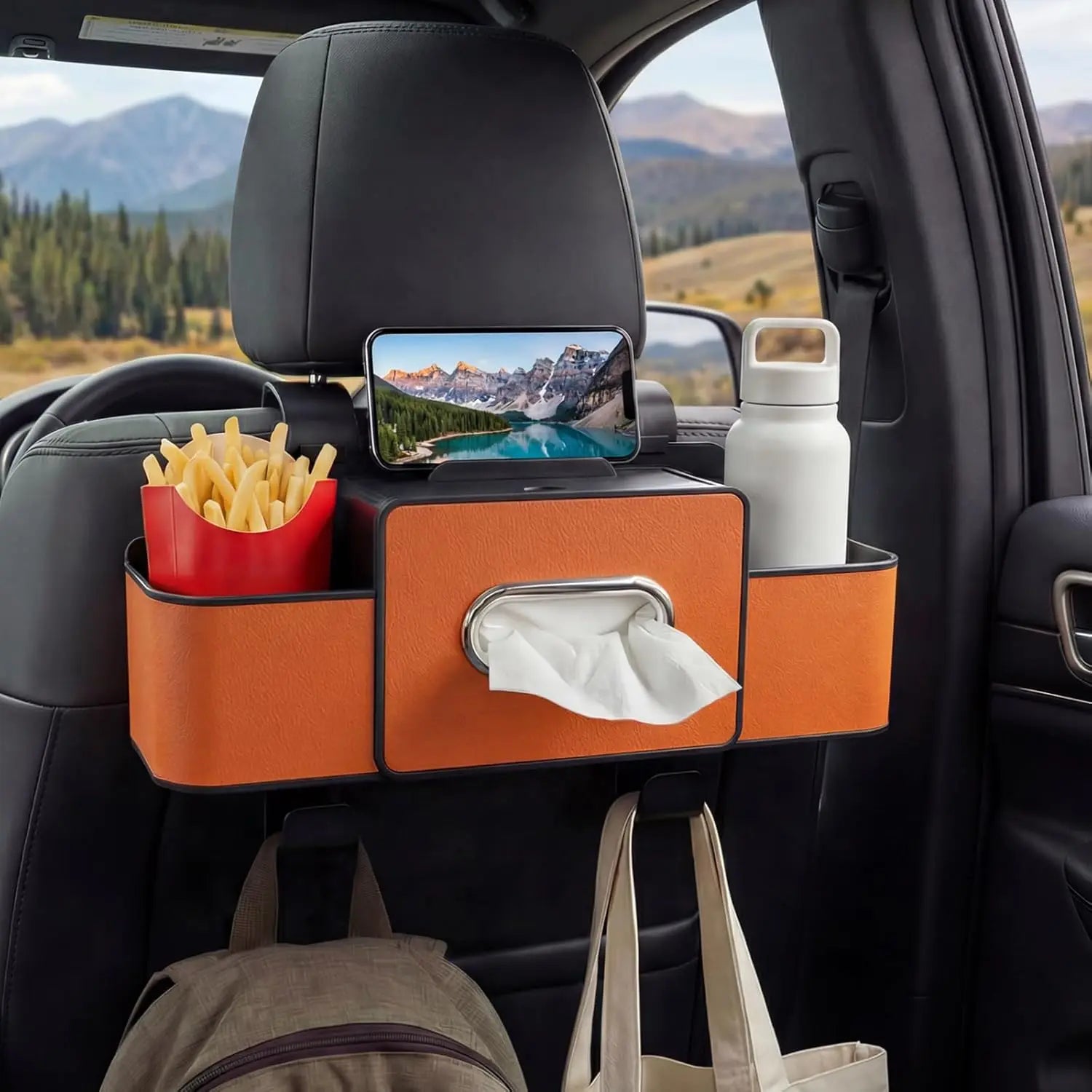 Crispella Backseat Organizer Loaded with Pockets, Hooks & More